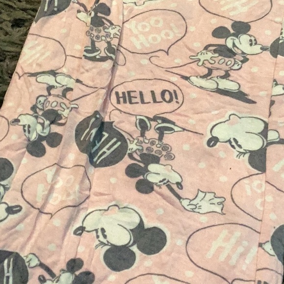Disney Pink Pajama Bottoms Mickey Minnie hello Yoo Hoo soft material - Picture 3 of 6